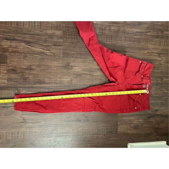 7 For All Mankind High-Rise Ankle Skinny Jeans in Bril Red, Sz 4, MSRP $179 - Picture 2 of 12